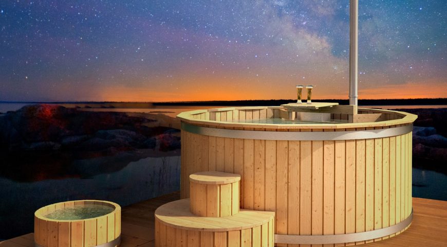 Passt perfekt zur Gartensauna: Der Badezuber